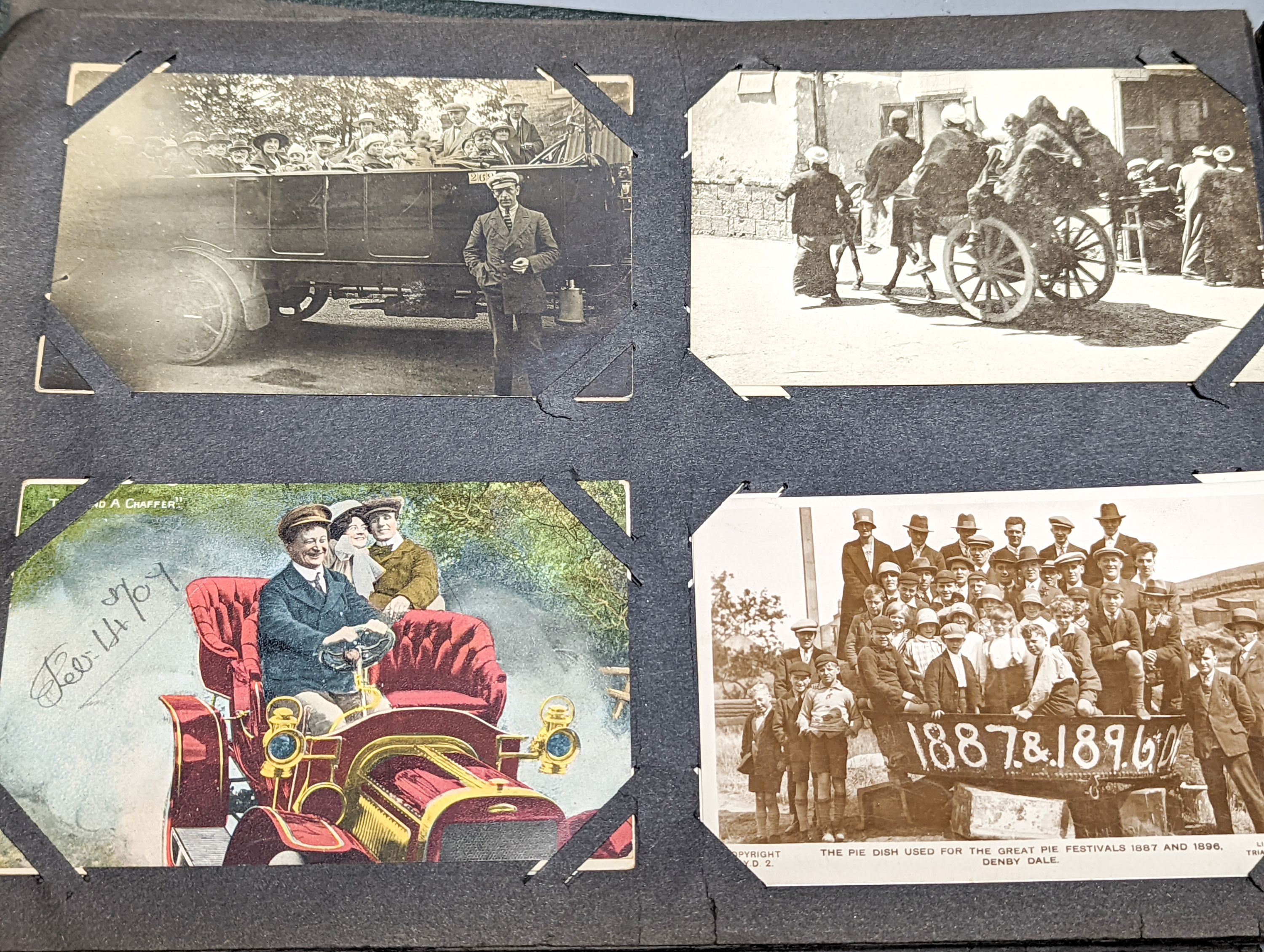 Two early 20th century postcard albums, a photo album and a collection of loose postcards